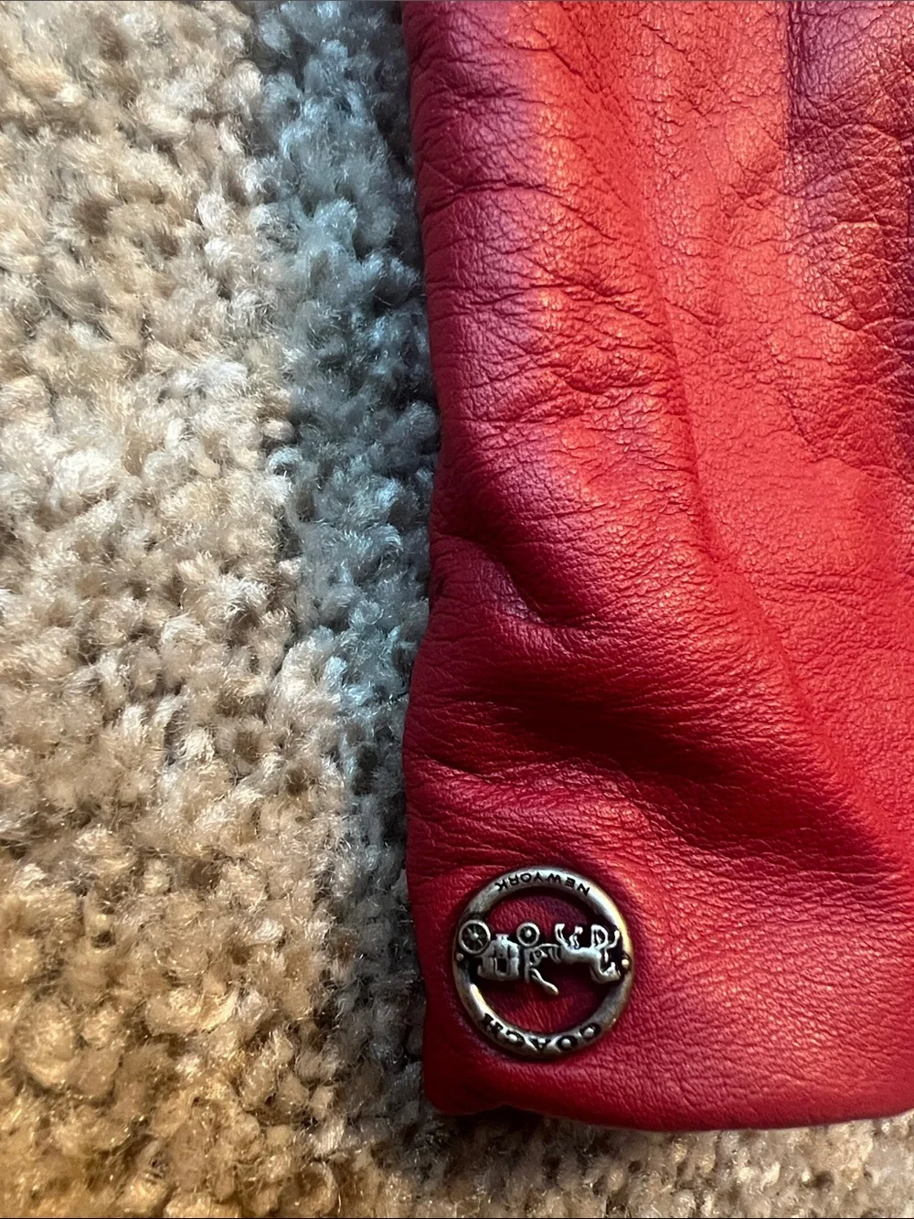Coach Red Leather Gloves